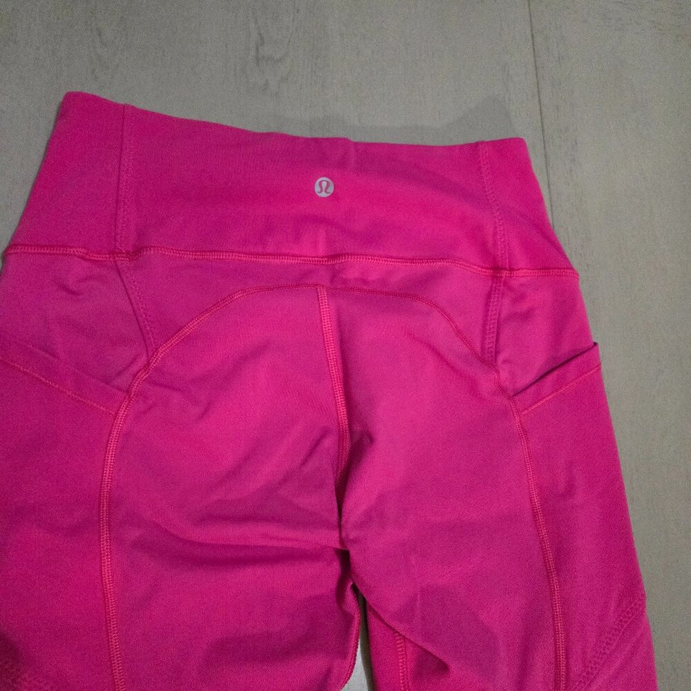Lululemon Hot Pink High-Rise Leggings with Pockets - Size 8 - 28" Inseam